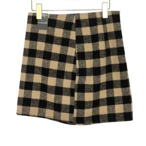 Primark Black & Cream Plaid Mini Skirt Preppy Twee Retro Small
